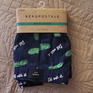 Aeropostale Navy Boxer with Green Pickle Print